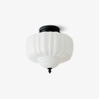 Solara Ceiling Light Opal Glass Fluted Dome Vintage