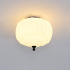 Solara Ceiling Light Opal Glass Fluted Dome Vintage