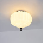 Solara Ceiling Light Opal Glass Fluted Dome Vintage