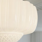 Solara Ceiling Light Opal Glass Fluted Dome Vintage