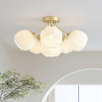 Ceiling Light Petal Globe Cluster Soft Glow Romantic Floral