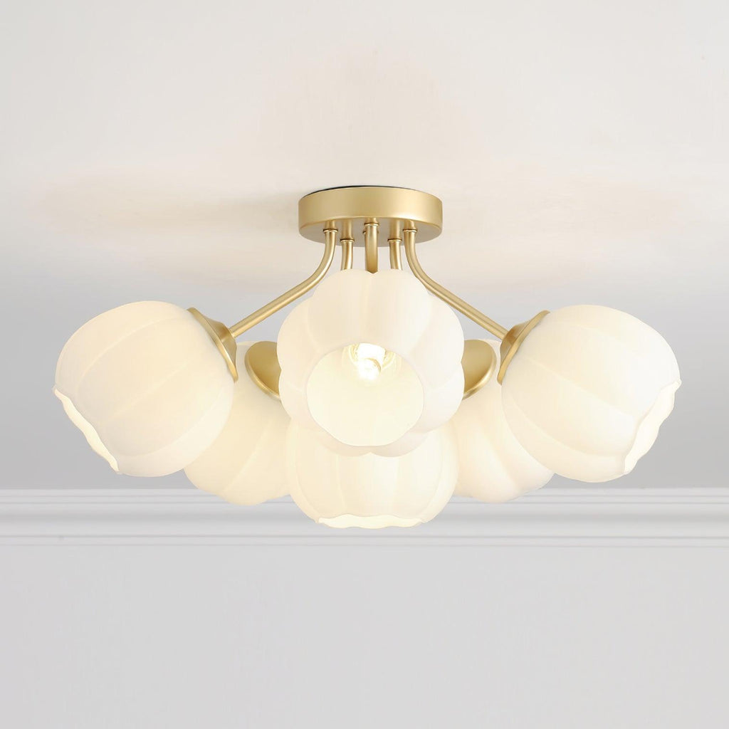 Ceiling Light Petal Globe Cluster Soft Glow Romantic Floral