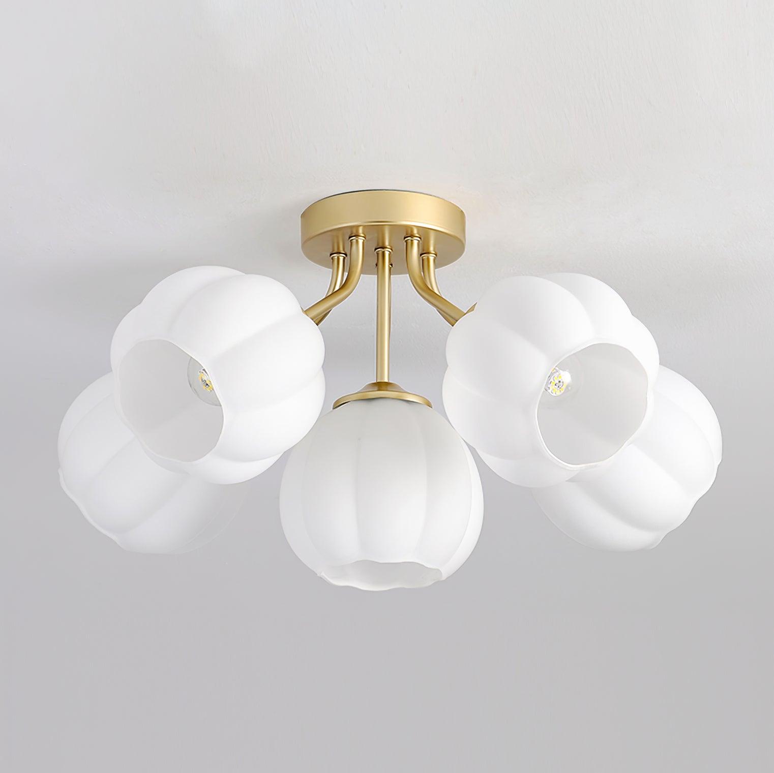 Ceiling Light Petal Globe Cluster Soft Glow Romantic Floral