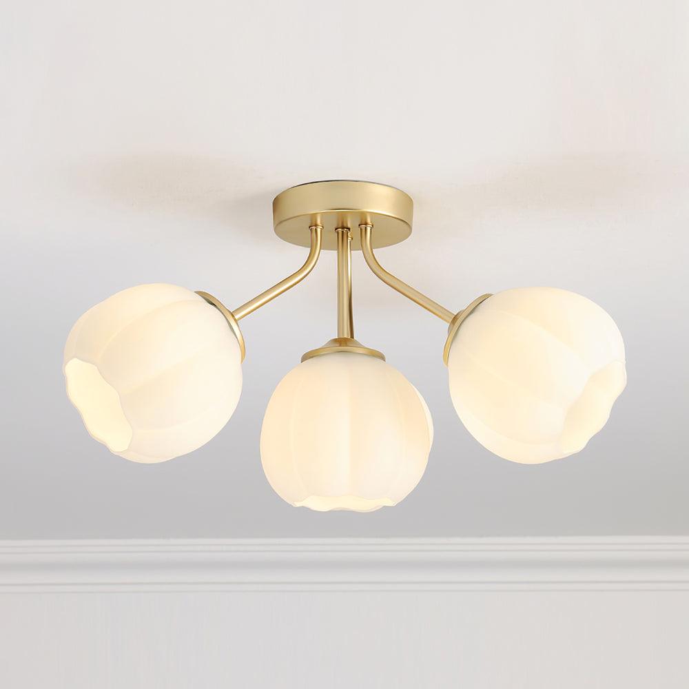 Ceiling Light Petal Globe Cluster Soft Glow Romantic Floral