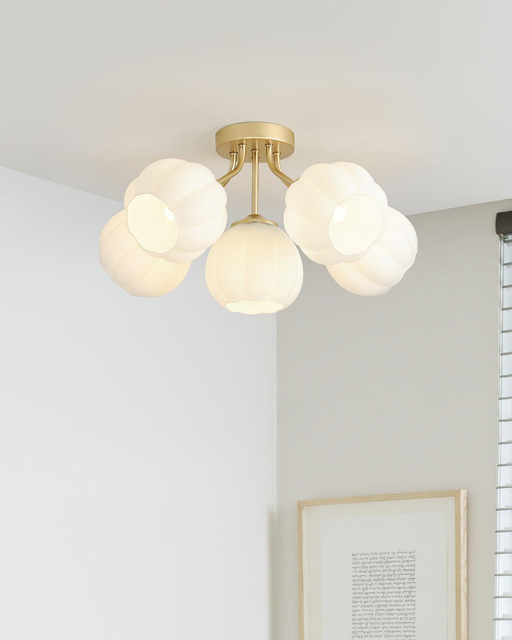 Ceiling Light Petal Globe Cluster Soft Glow Romantic Floral