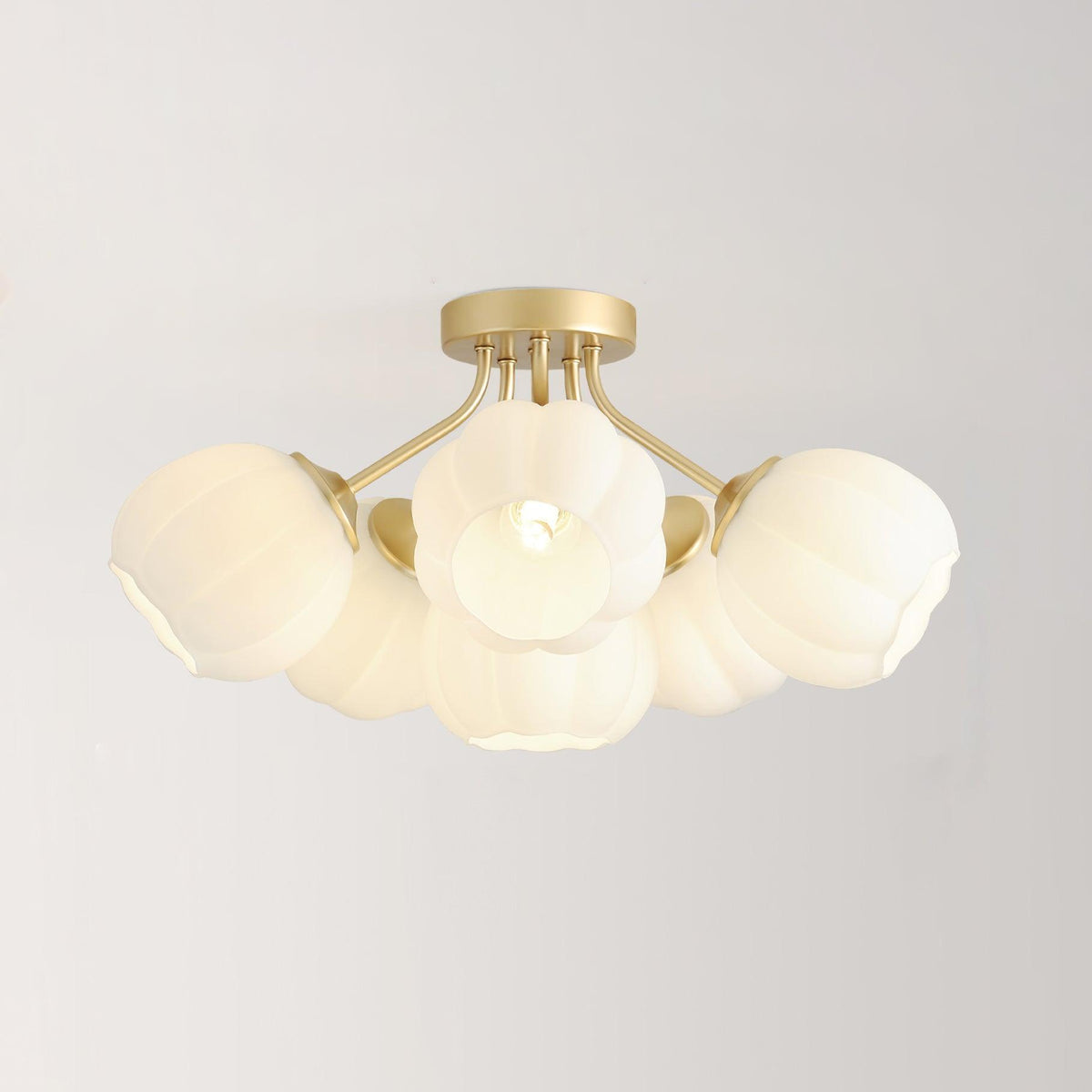 Ceiling Light Petal Globe Cluster Soft Glow Romantic Floral