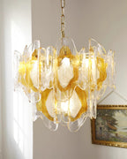 Marrina Chandelier Vintage Amber Glass Elegance
