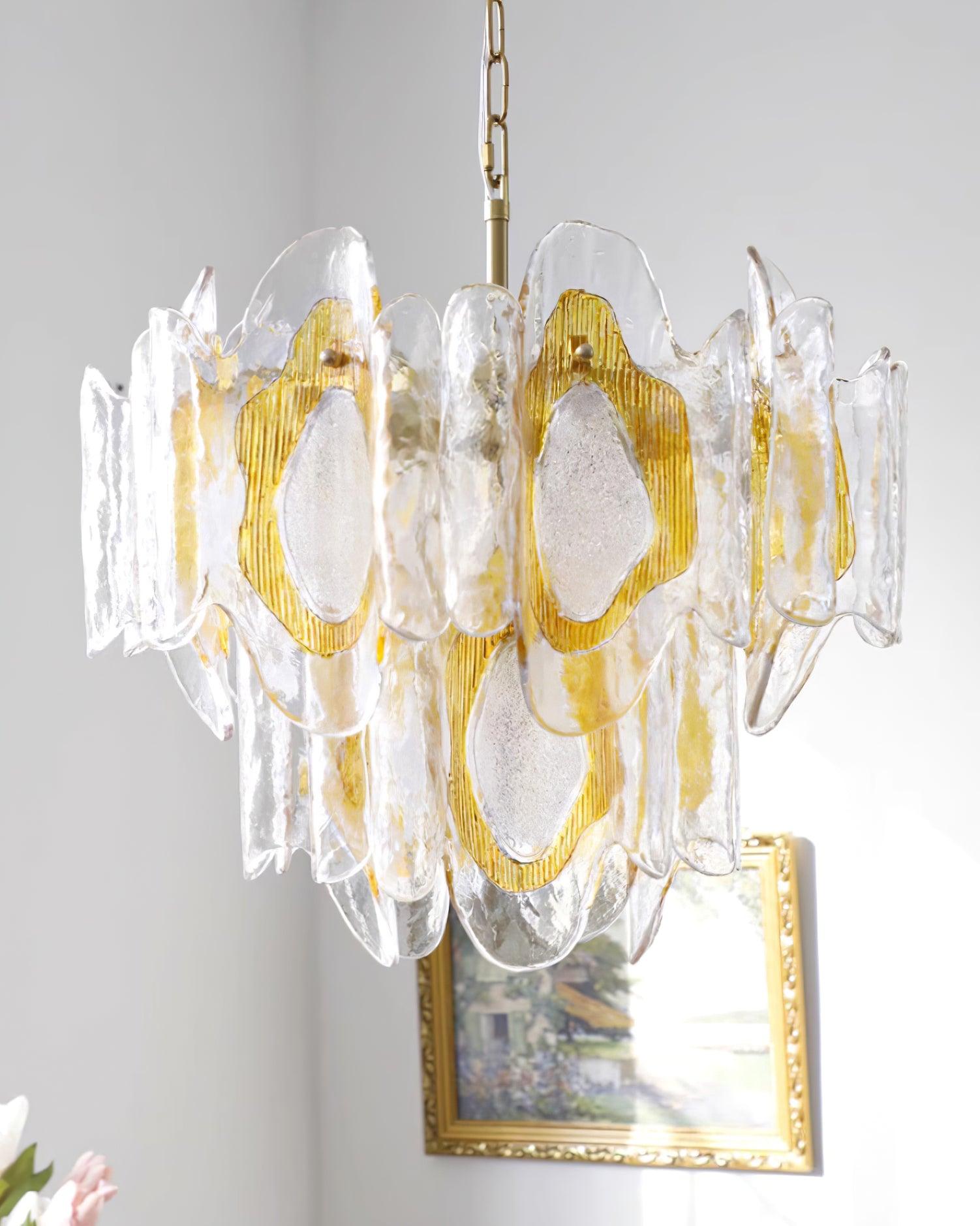 Marrina Chandelier Vintage Amber Glass Elegance