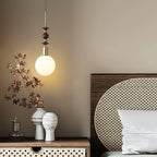 Aira Vintage Globe Pendant Light Wooden Beads