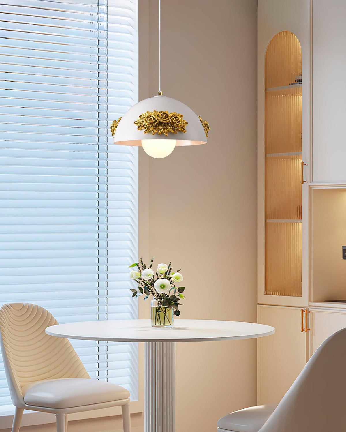 Masiero Pendant Lamp Rose-Embellished Dome