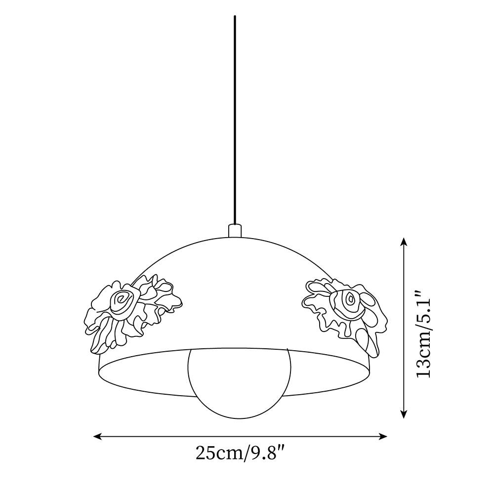 Masiero Pendant Lamp Rose-Embellished Dome