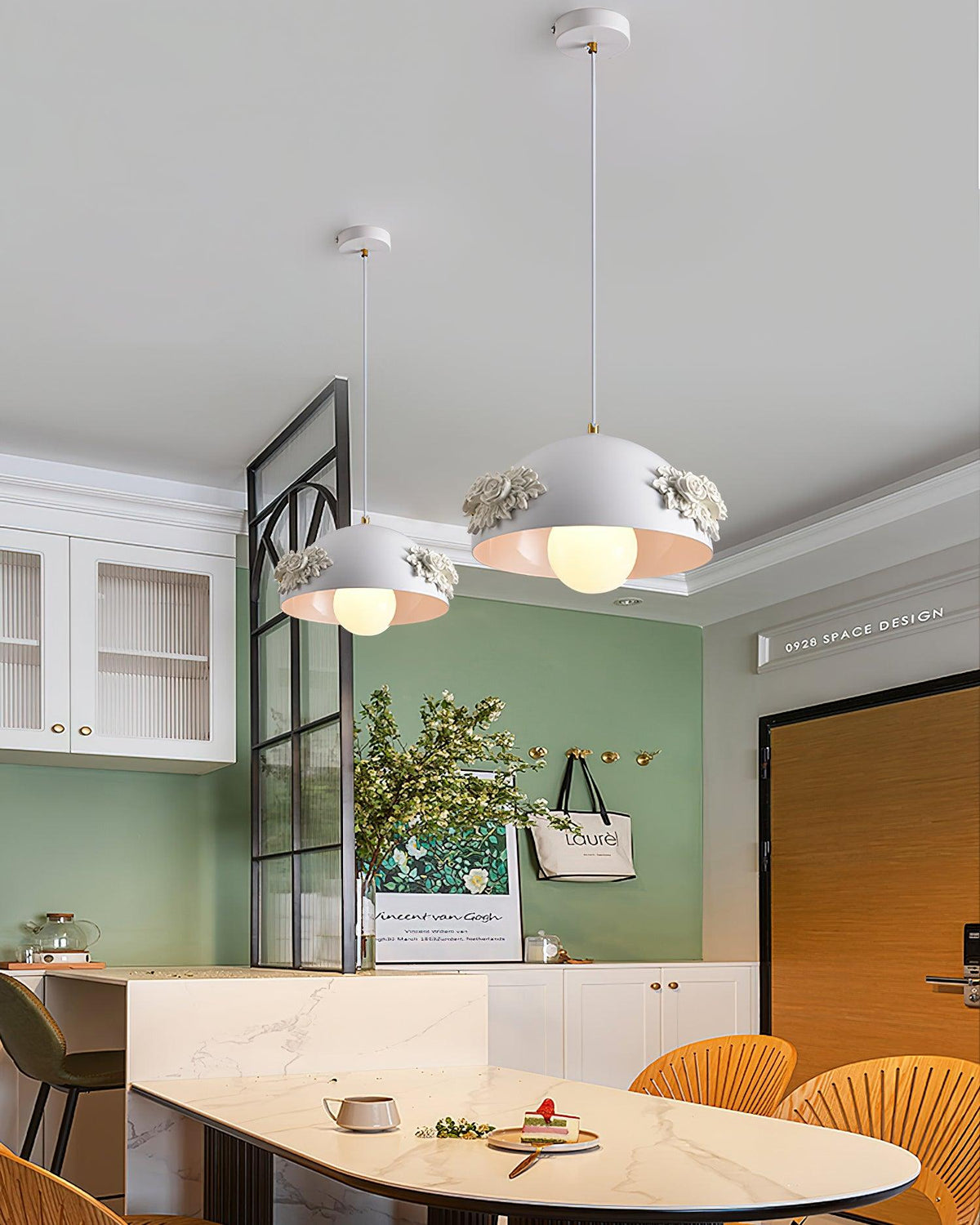 Masiero Pendant Lamp Rose-Embellished Dome