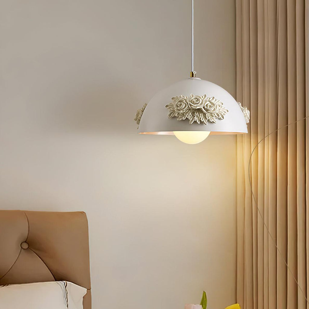Masiero Pendant Lamp Rose-Embellished Dome