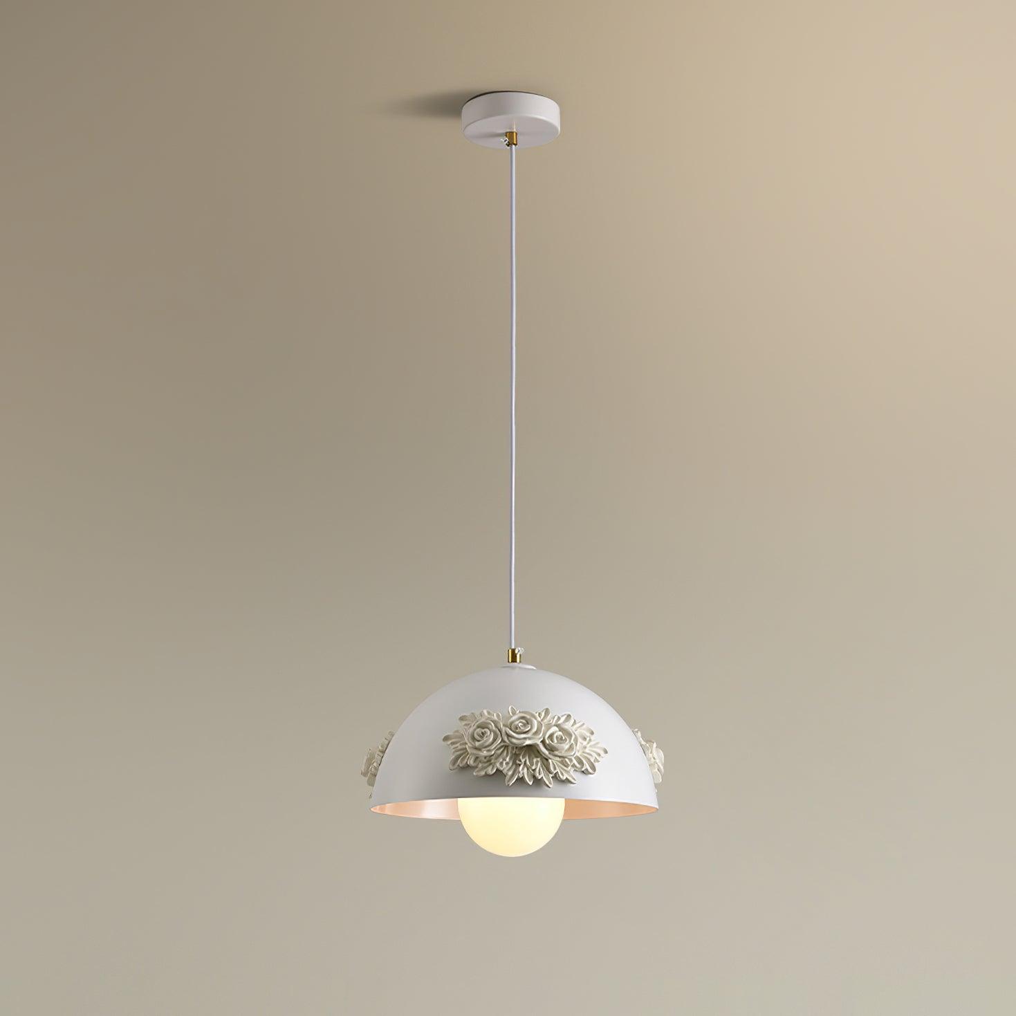 Masiero Pendant Lamp Rose-Embellished Dome
