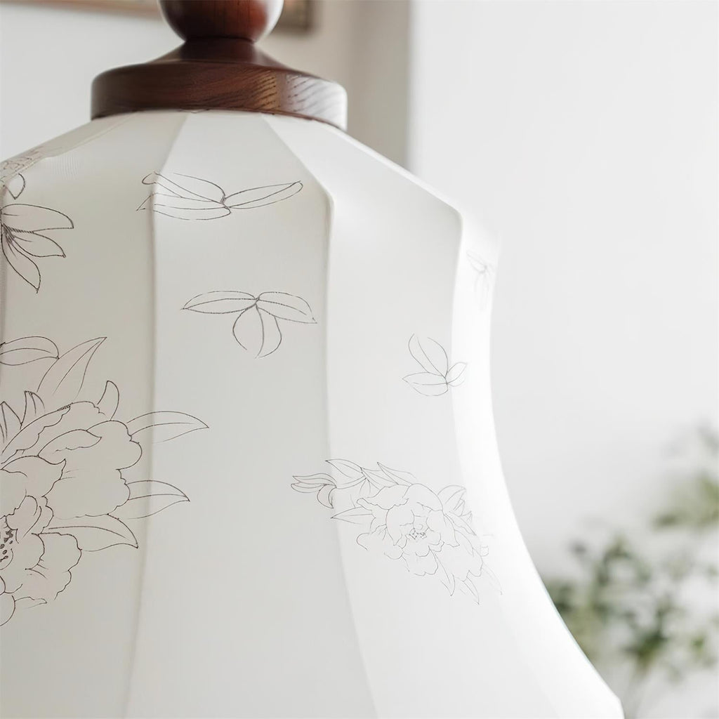 Materia Pendant Lamp Line Art Floral Wood Rustic