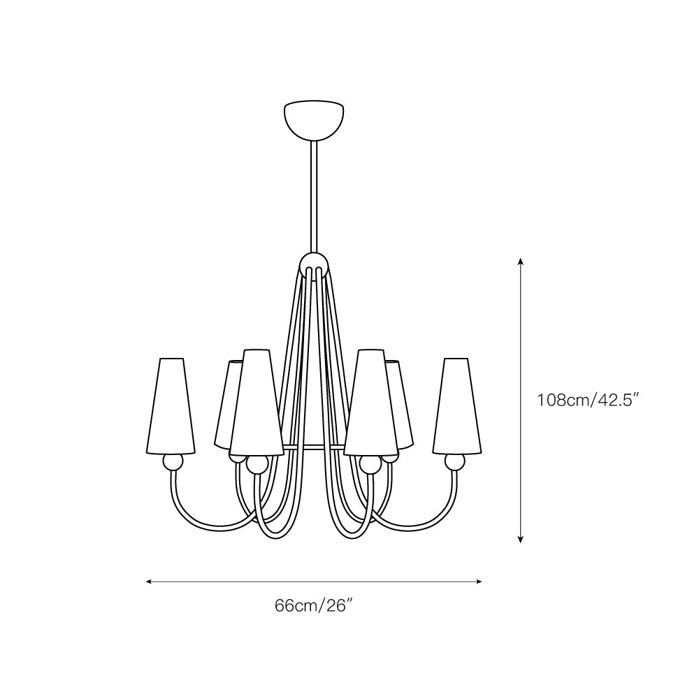 Calire Vintage Industrial Fabric Chandelier