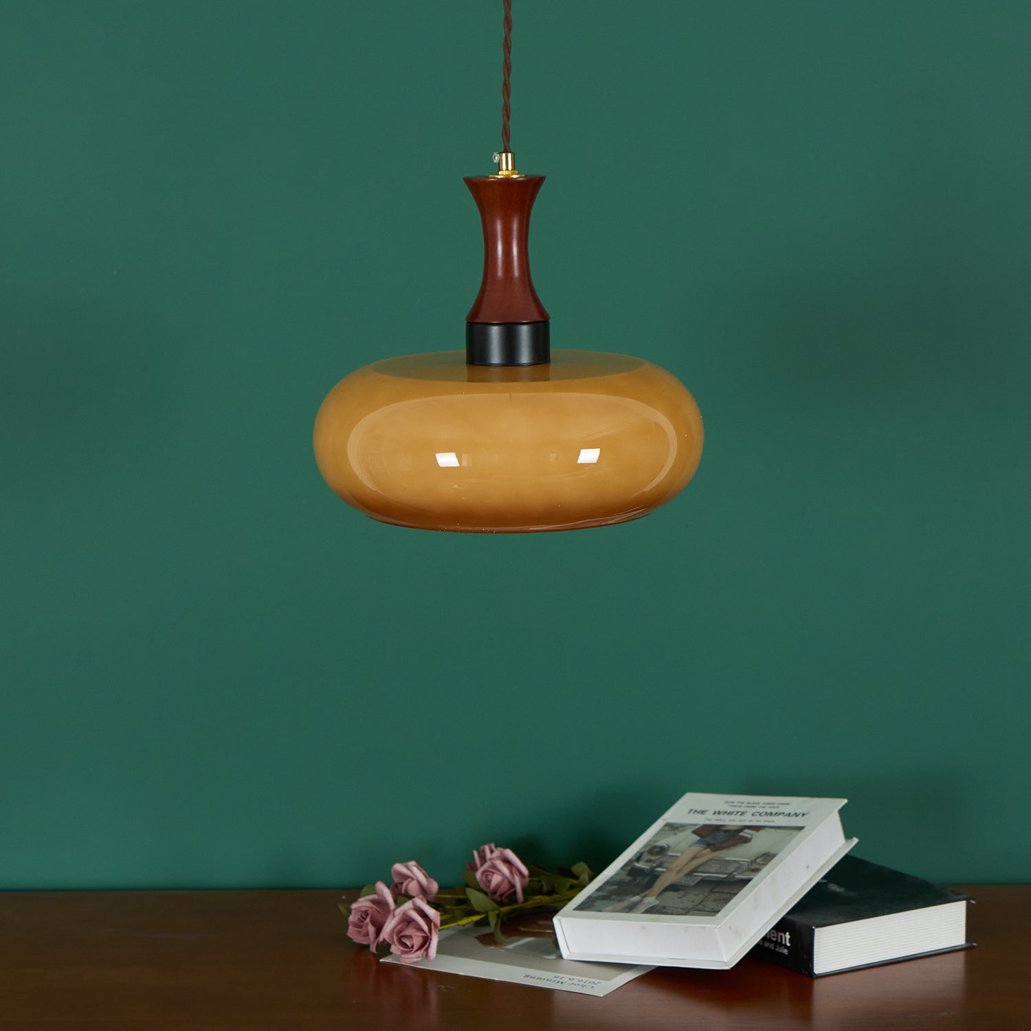 Valentina Vintage Glass Plug In Pendant Light