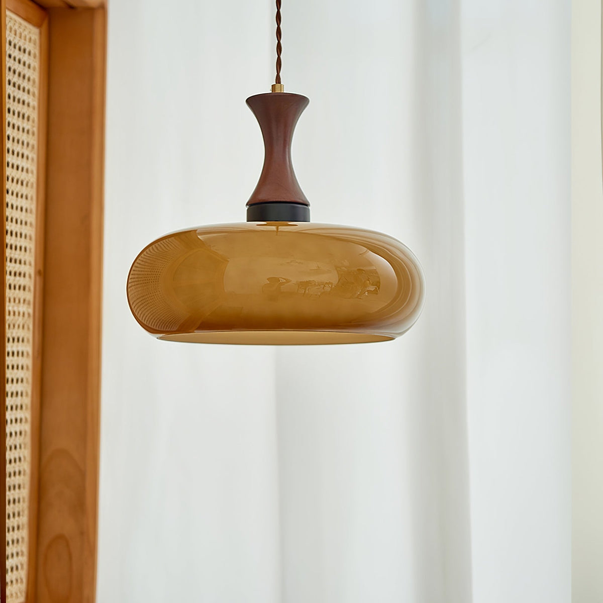 Valentina Vintage Glass Plug In Pendant Light