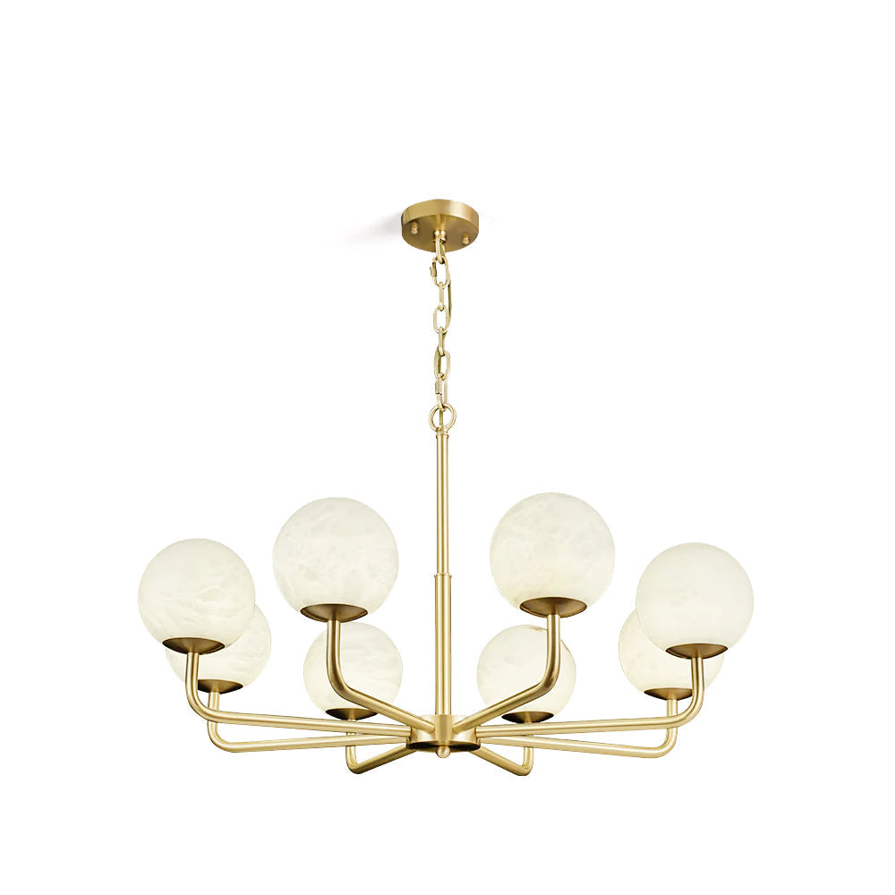 Erich Chandelier Alabaster Globe Elegance