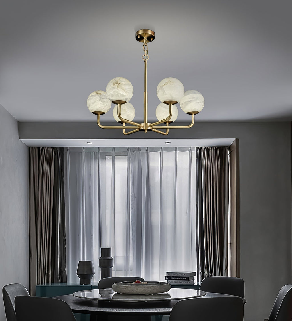 Erich Chandelier Alabaster Globe Elegance