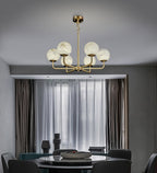 Erich Chandelier Alabaster Globe Elegance
