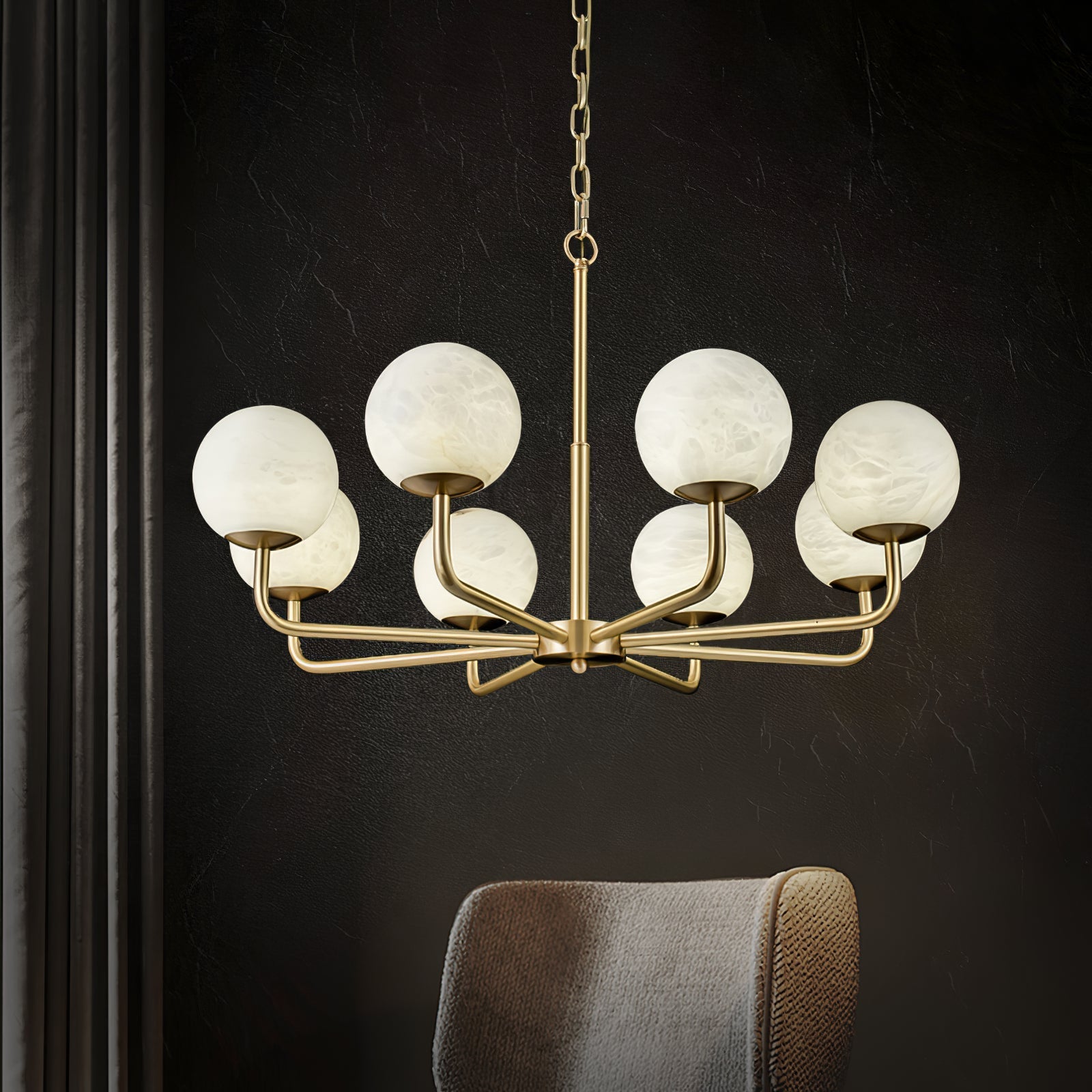Erich Chandelier Alabaster Globe Elegance