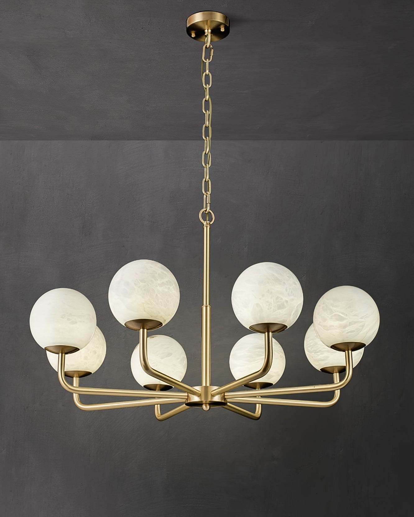 Erich Chandelier Alabaster Globe Elegance