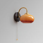 Wall Lamp Arched Arm Glass Dome Shade Vintage Accent Modern Touch
