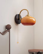 Wall Lamp Arched Arm Glass Dome Shade Vintage Accent Modern Touch