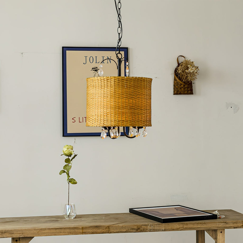 Avnoren Vintage Natural Crystal Pendant Lamp
