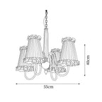 Faylin Vintage Brass Chandelier with Pleated Shades