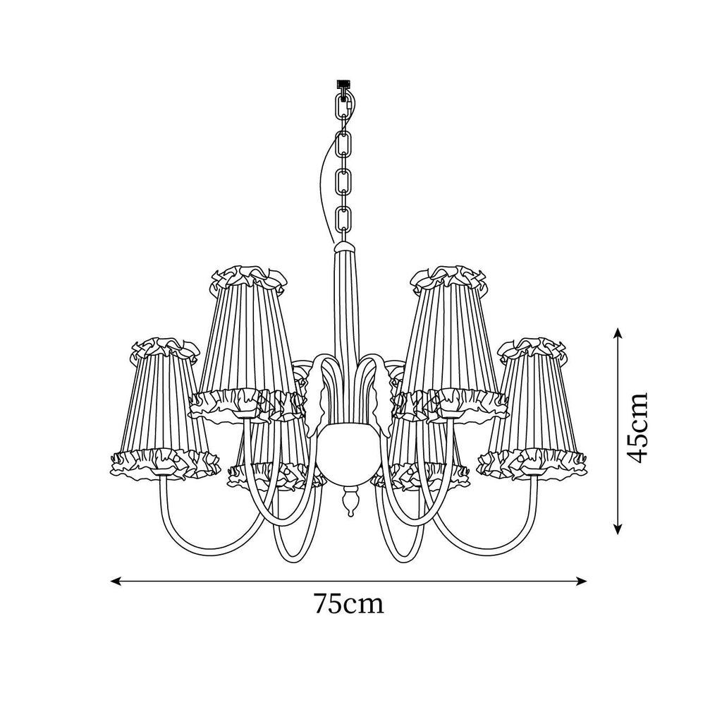 Faylin Vintage Brass Chandelier with Pleated Shades
