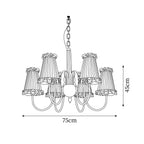 Faylin Vintage Brass Chandelier with Pleated Shades