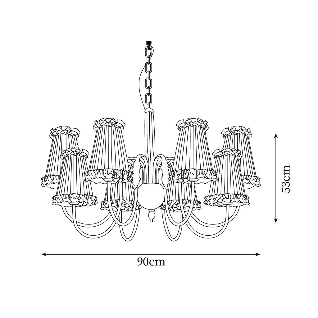 Faylin Vintage Brass Chandelier with Pleated Shades