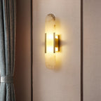 Kristy  Luxury  Elongated Alabaster Wall Lamp Copper Brass Black