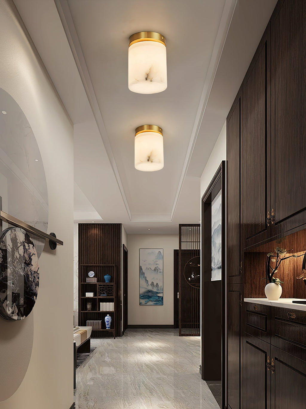Cedoria Modern Minimalist Alabaster Ceiling Light