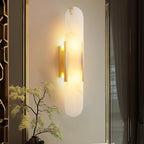 Kristy  Luxury  Elongated Alabaster Wall Lamp Copper Brass Black