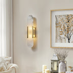 Kristy  Luxury  Elongated Alabaster Wall Lamp Copper Brass Black
