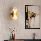Kristy  Luxury  Elongated Alabaster Wall Lamp Copper Brass Black