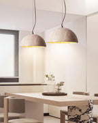 Pendant Lamp Travertine Dome Shade Industrial Chic Soft Glow