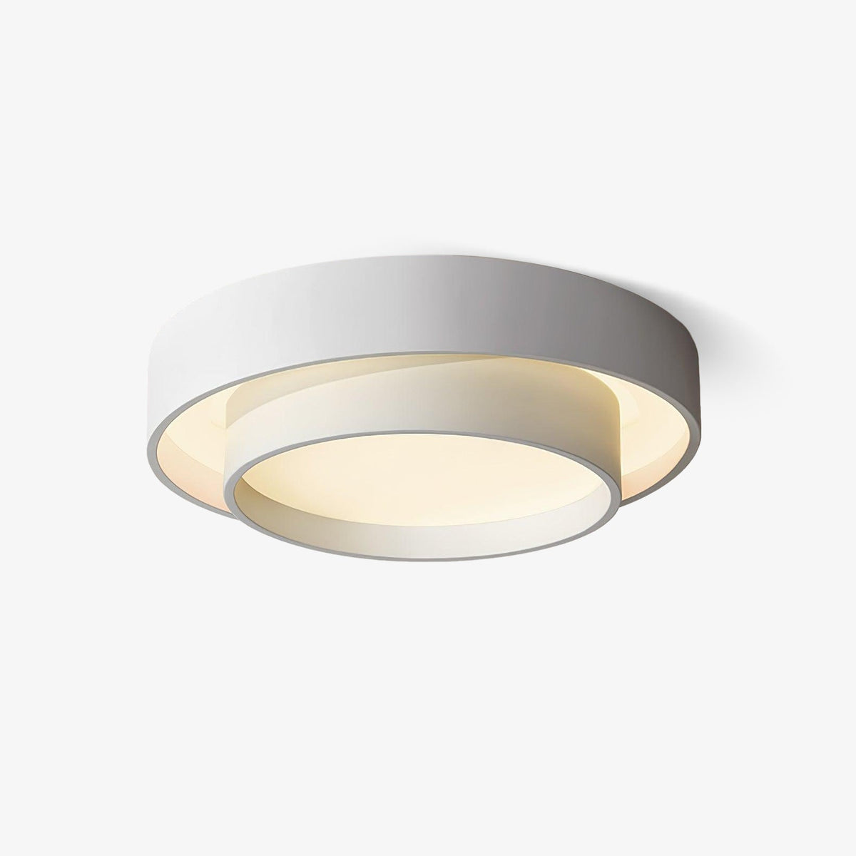 Arisha Ceiling Lamp Double Ring Gray & Black & White Cylinder Shape - image 1