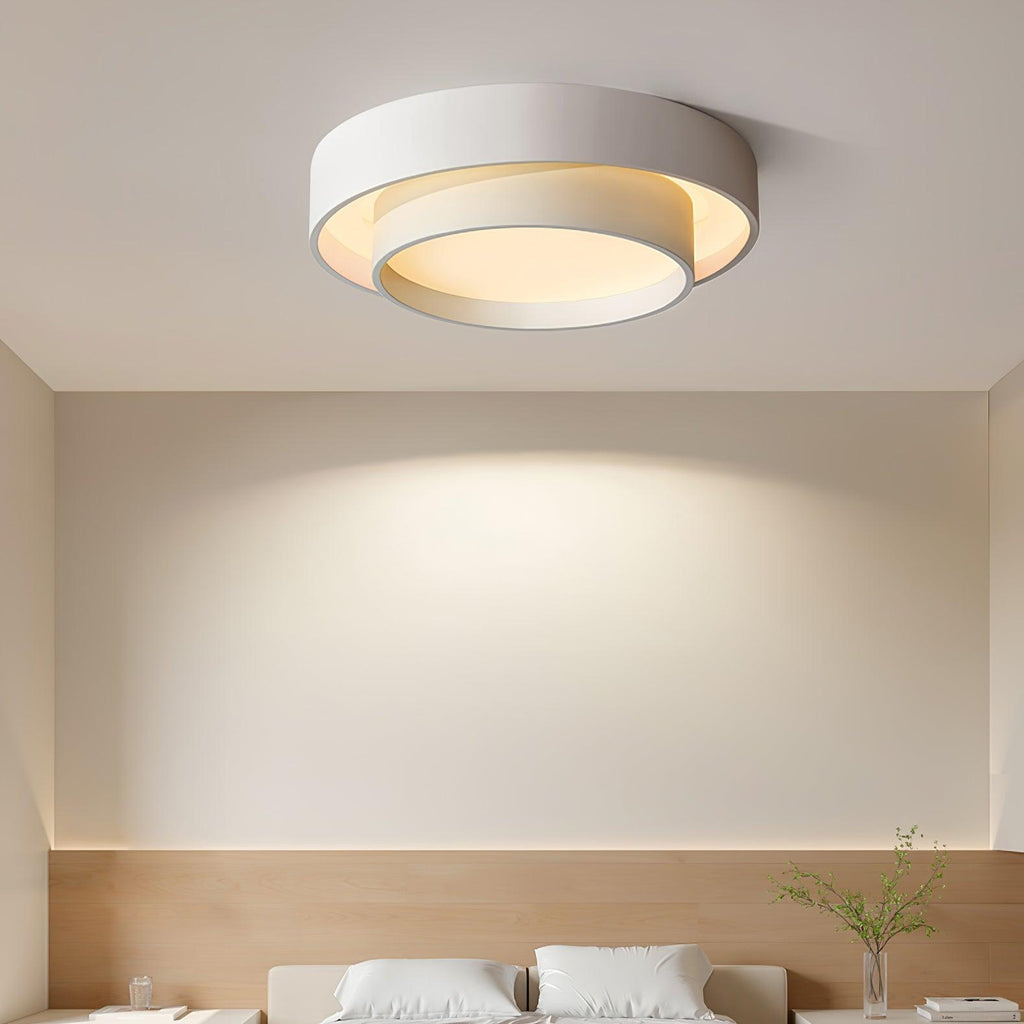 Arisha Ceiling Lamp Double Ring Gray & Black & White Cylinder Shape - image 2