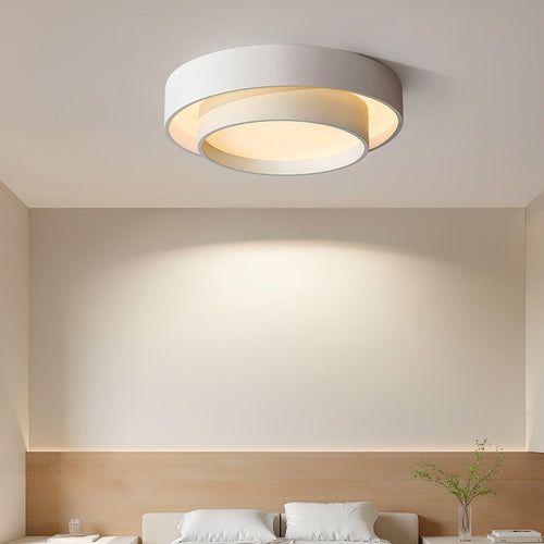 Arisha Ceiling Lamp Double Ring Gray & Black & White Cylinder Shape - image 2