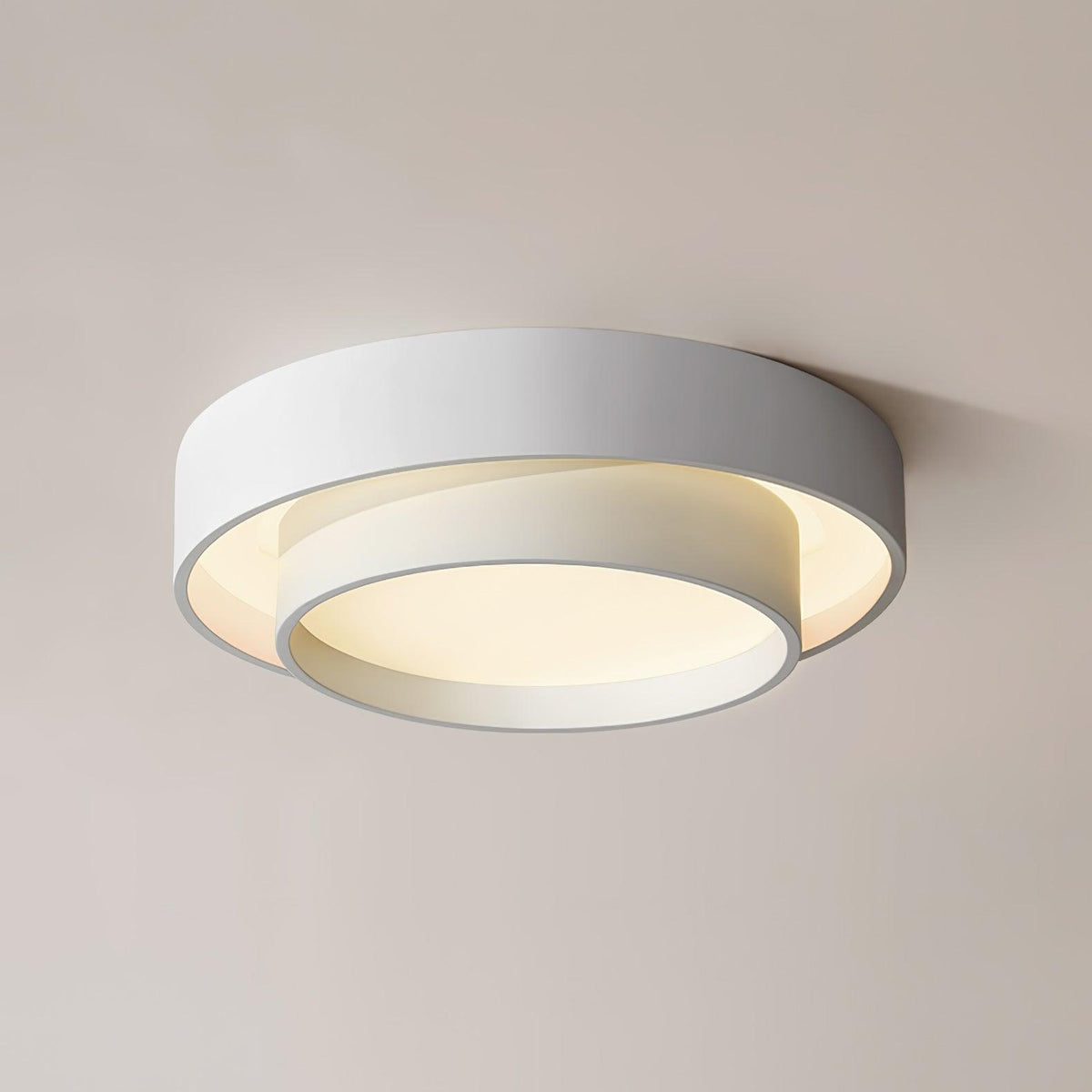 Arisha Ceiling Lamp Double Ring Gray & Black & White Cylinder Shape - Letslighting