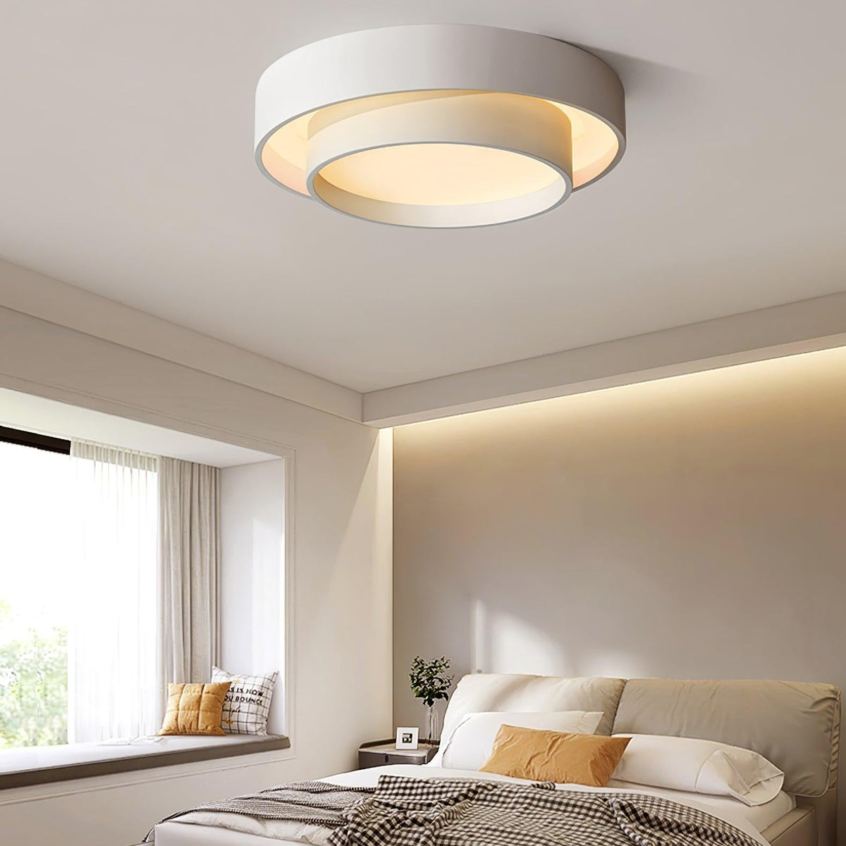 Lustra Ceiling Light Double Layers Modern Cylinder