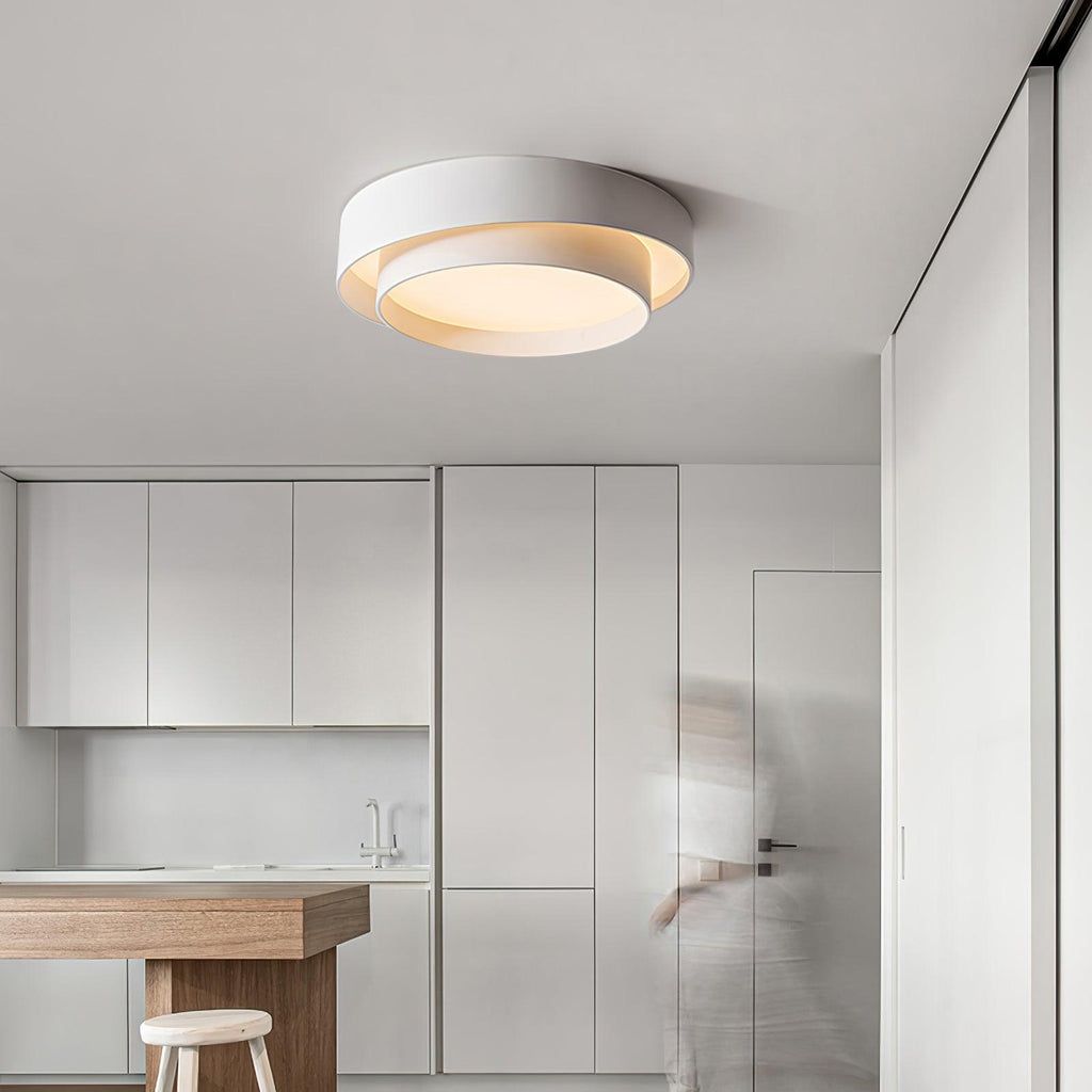 Arisha Ceiling Lamp Double Ring Gray & Black & White Cylinder Shape - image 4