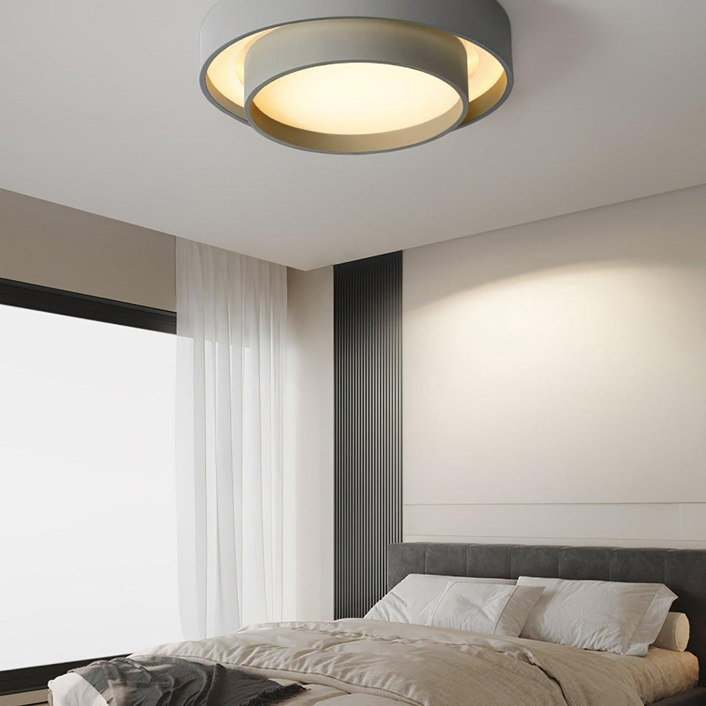 Lustra Ceiling Light Double Layers Modern Cylinder