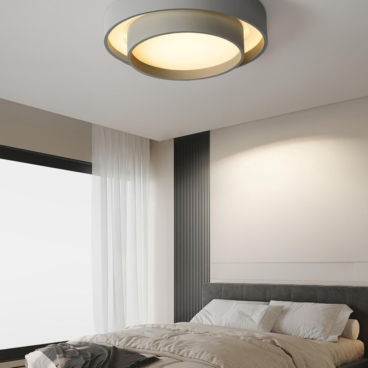 Lustra Ceiling Light Double Layers Modern Cylinder