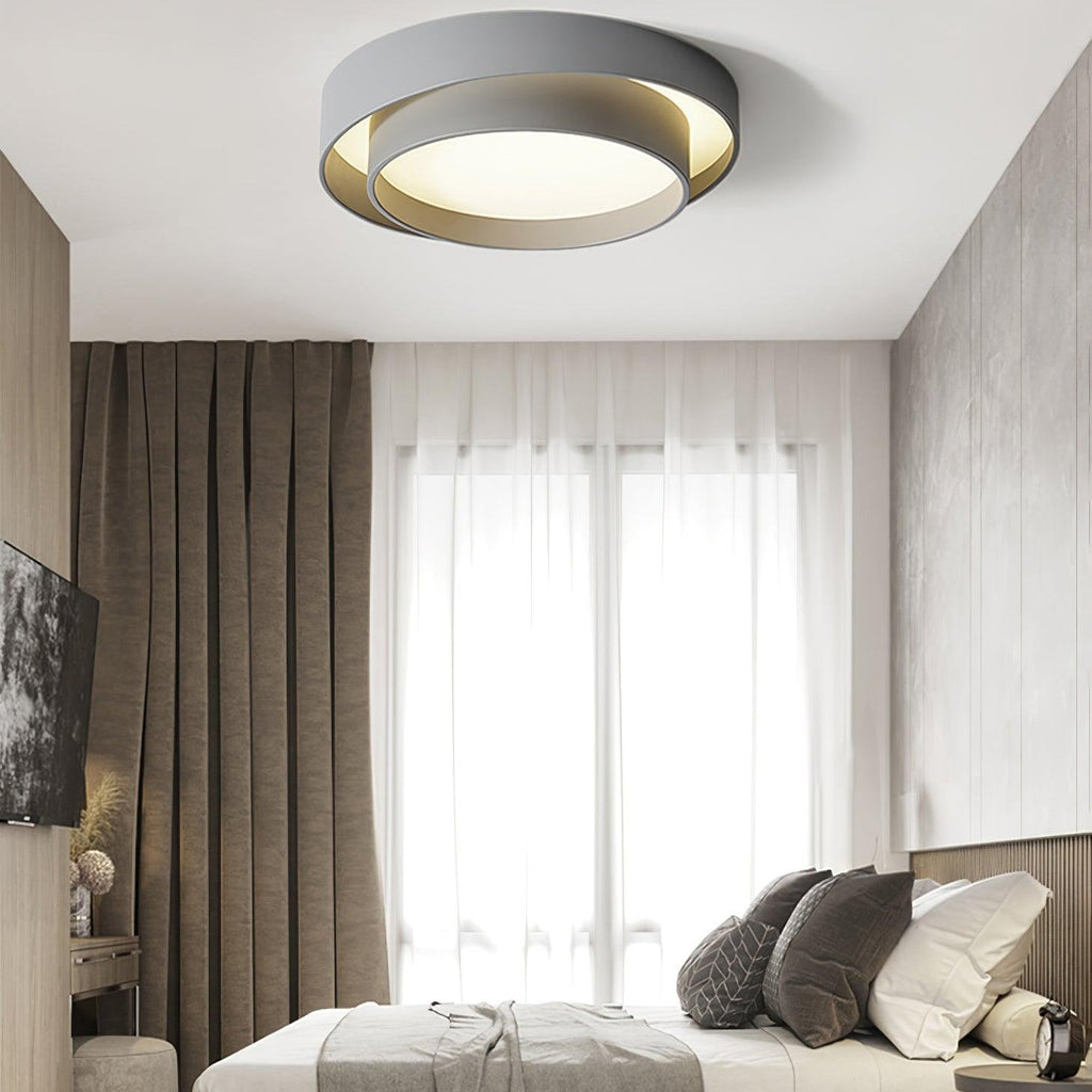Lustra Ceiling Light Double Layers Modern Cylinder