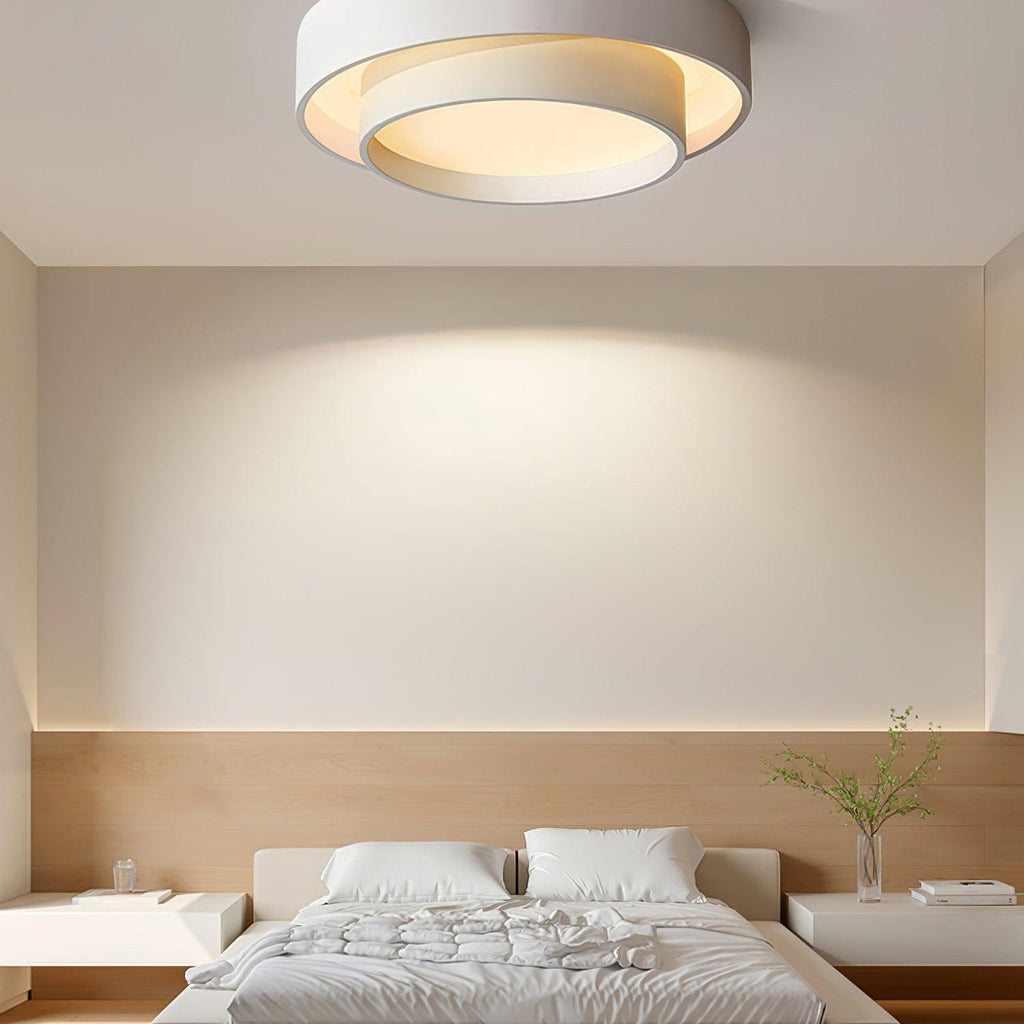 Lustra Ceiling Light Double Layers Modern Cylinder